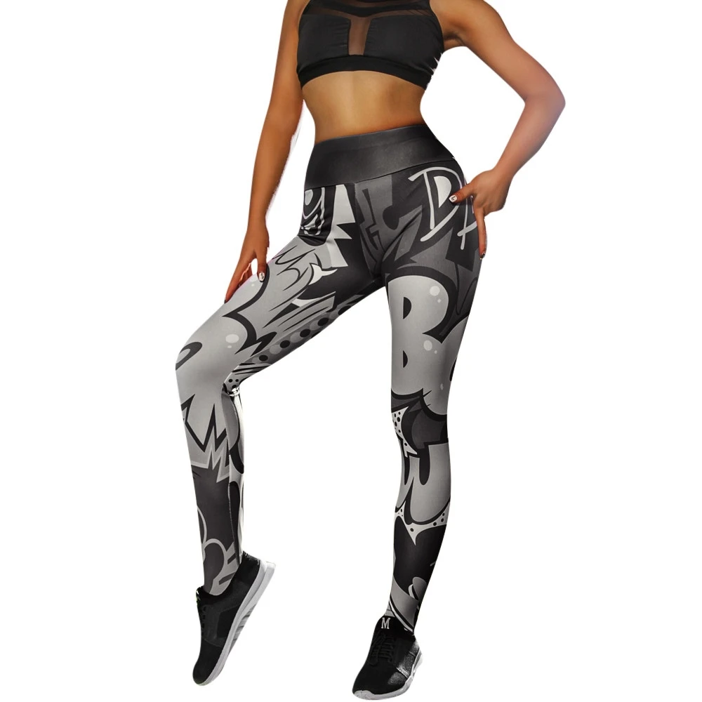 JAYCOSIN  2019  New Hot Women Women Hight Waist  Shanto Print Legging Running Stretch Sports Pants Trouser 19JUN14