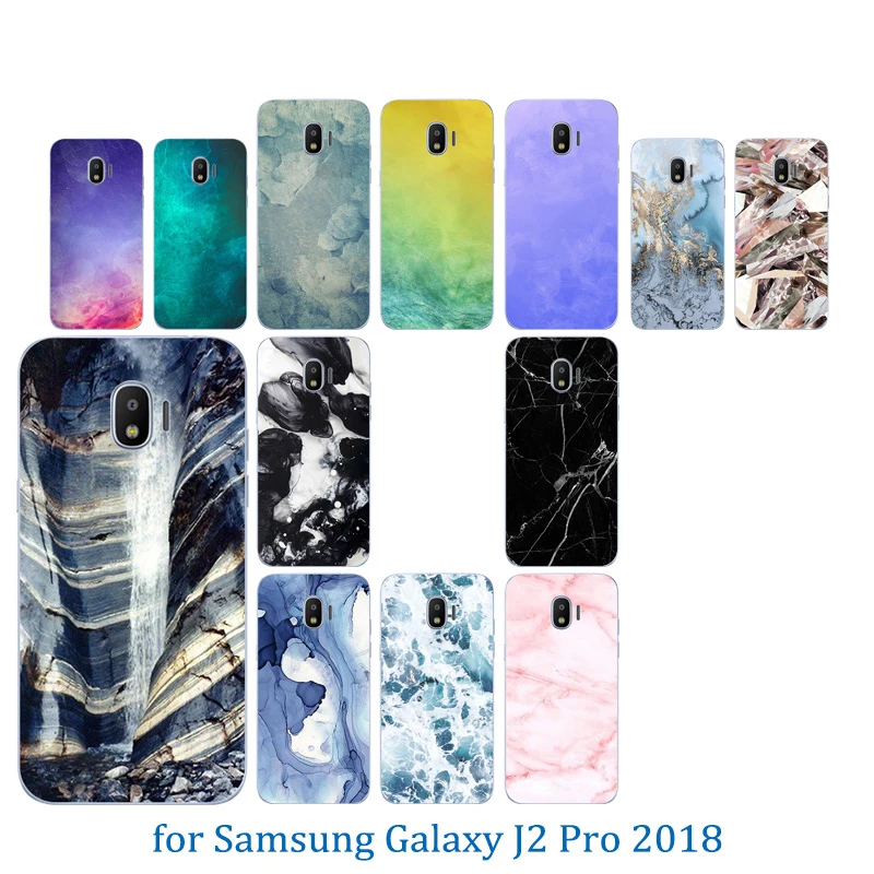 Clear TPU 5.0 inch for Samsung Galaxy J2 Pro 2018/ SM-J250F Silicone Color Stone Pattern Shell 2018 Back Cover |