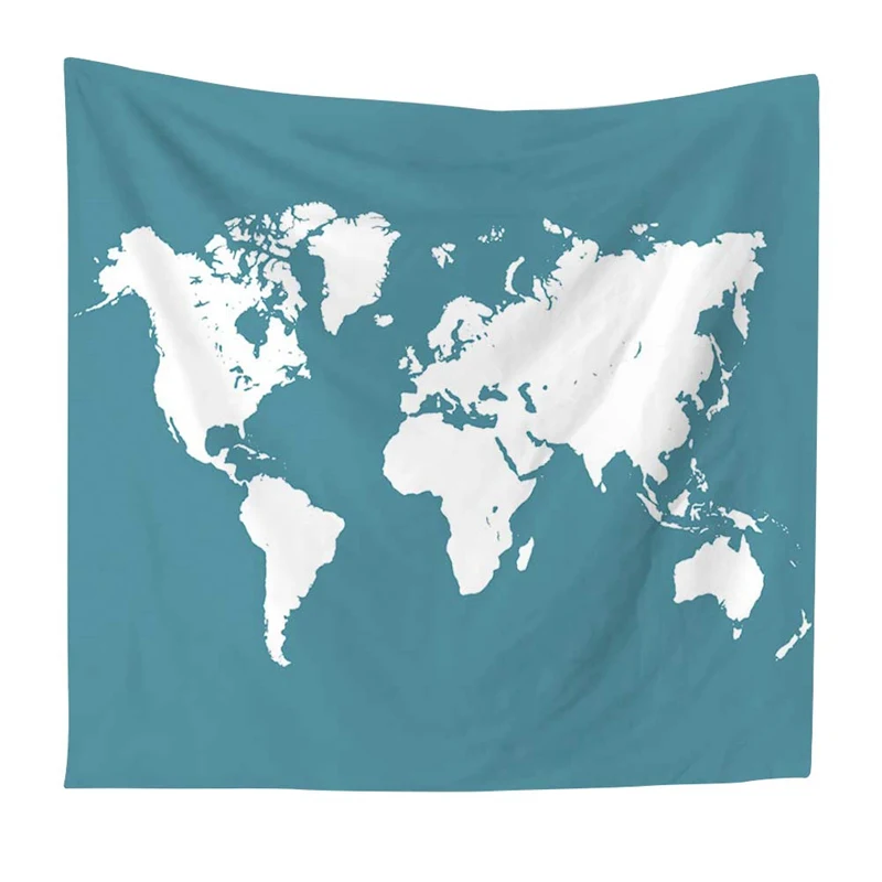 Гобелен карта мира акварелью гобелен настенный красочный гобелен с картой пляжный гобелен индийский декор для спальни гостиной - Цвет: 4
