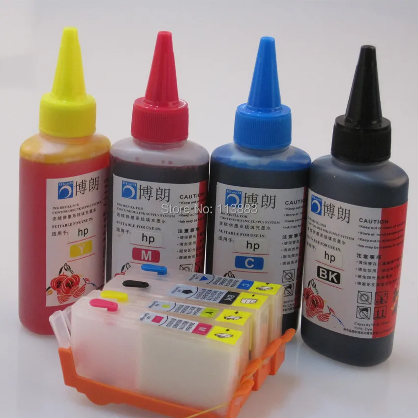 

for HP 920 ink cartridge for HP 6000 65000 7000 7500 printer + for hp Dey ink 100ML 4 color Special BK C M Y+ 4 Syringes