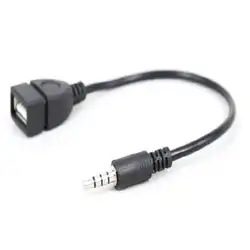 Высокое качество 3,5 мм USB 2,0 OTG адаптер конвертер для видеорегистратор MP3 спикер U диск USB флэш конвертер зарядный кабель