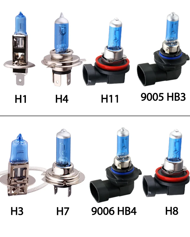 S& D H4 H7 Галогенные лампы для фар H3 H1 H11 9005 HB3 9006 HB4 9007 9004 12 В 55 Вт 100 Вт 5000 К супер яркие противотуманные фары авто лампа