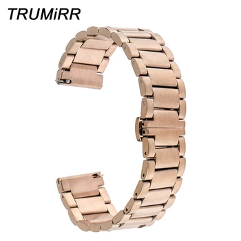 

22mm Stainless Steel Watch Band Butterfly Buckle Strap Bracelet for Samsung Gear 2 R380 R381 R382 Moto 360 2 46mm Asus Zenwatch