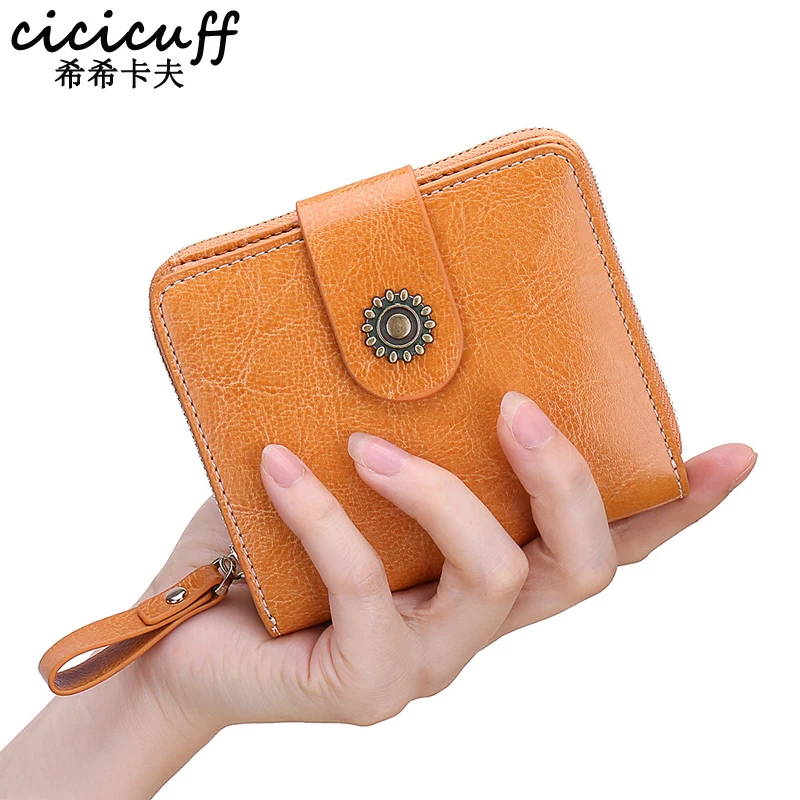 

Wallet Women Leather Mini Short Wallets Credit Card Holder Wallet Small Coin Purses Real Leather Wallets for Lady Clutch Female