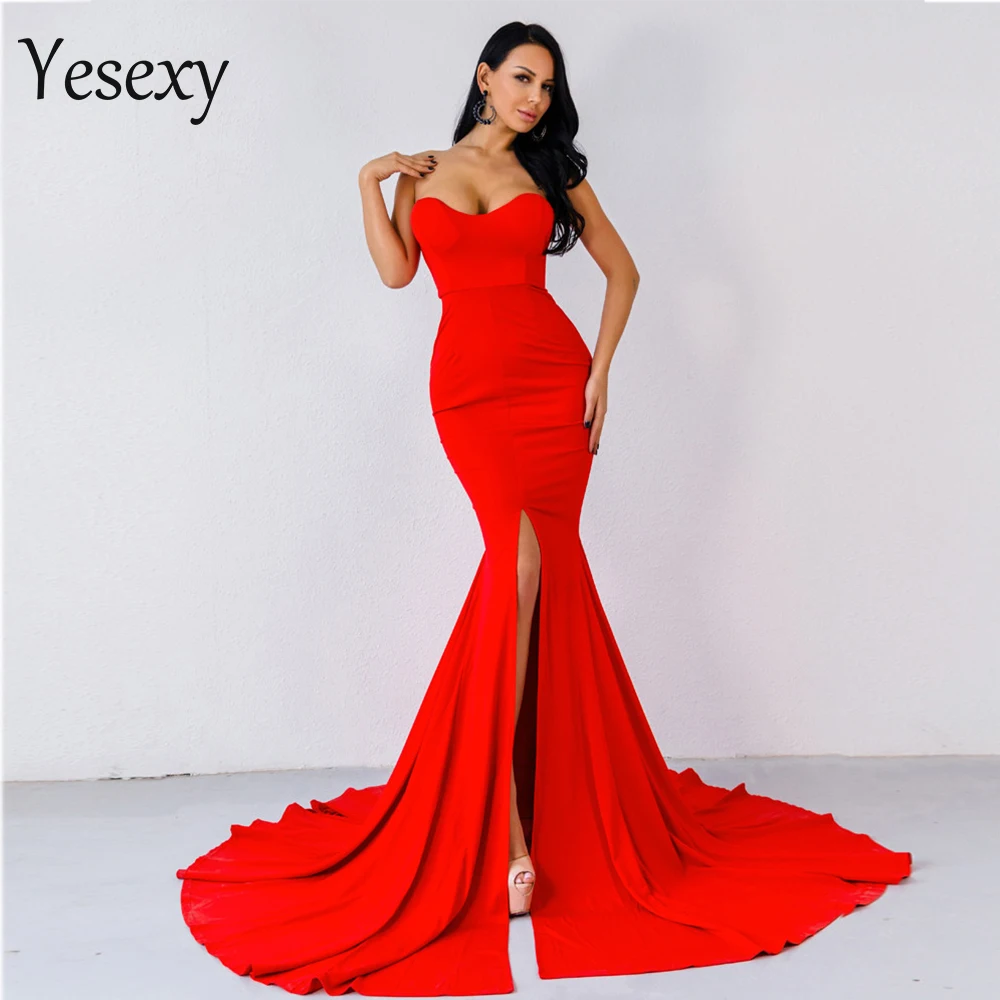 Yesexy Сексуальное Женское Асимметричное Платье макси с обмоткой на груди вечернее платье VR1683