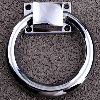 

100mm modern simple silver chrome safas wooden chair drop rings handles retro style bronze shaky rings wooden door pulls solid
