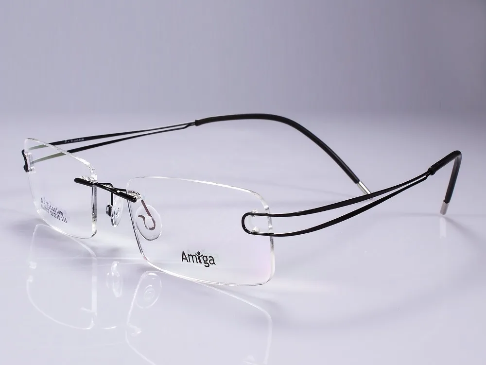 Agstum Роскошные Чистого титана женские без оправы гибкие очки оправа для очков