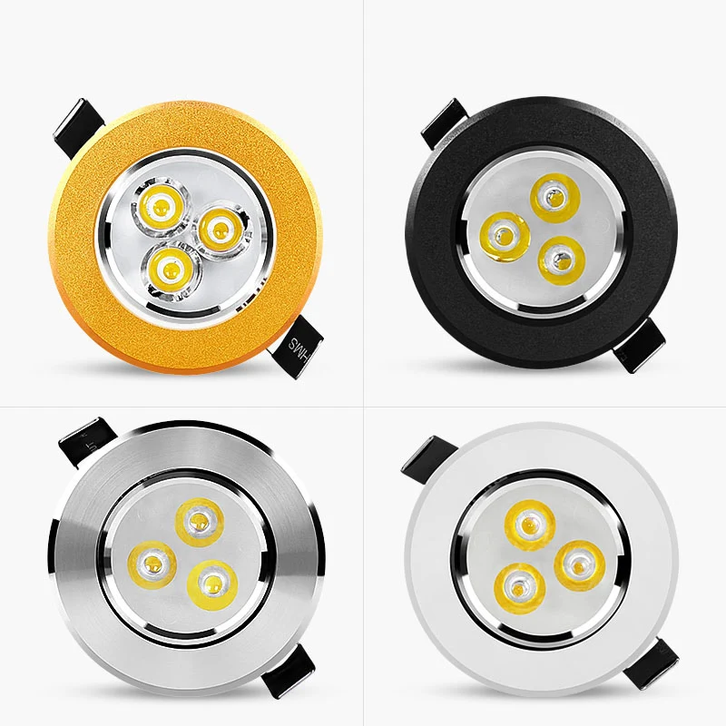 

Dimmable Downlight 3W High Power LED Recessed Downlight CREE Chip LED Lamp AC85-265V Spot Light