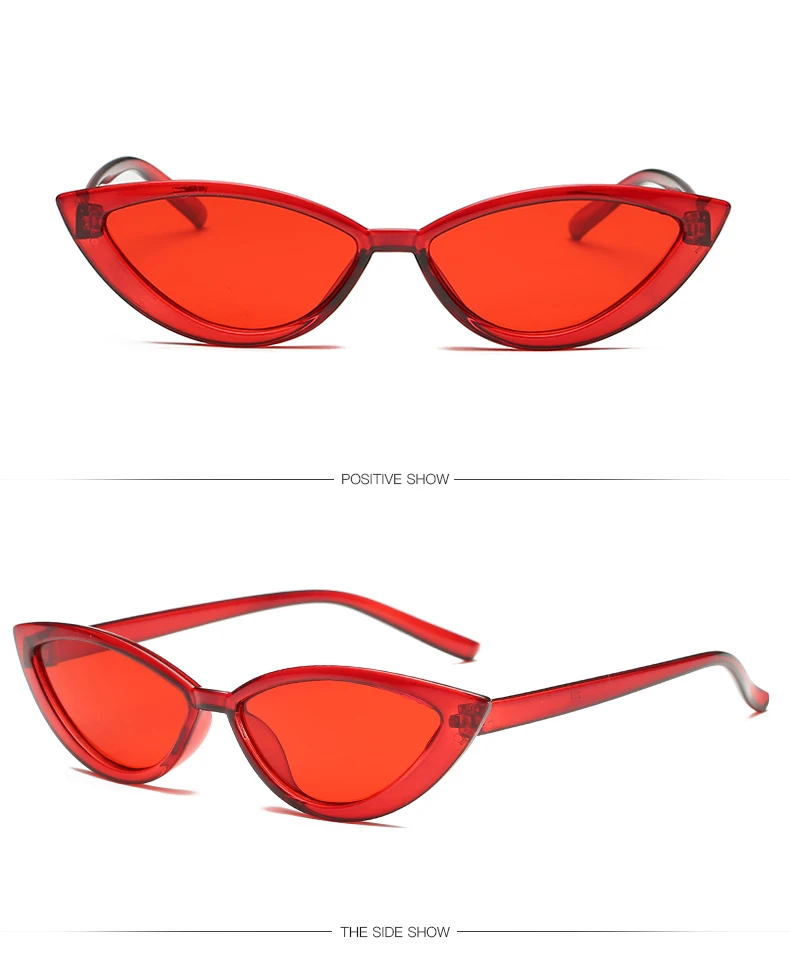 COOYOUNG Cat Eye Style Clear Frame Sunglasses Women Red Summer Accessories For Beach Fashion Female Sun Glasses UV400