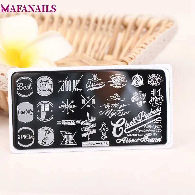 

1Pc English Letter Pattern Rectangle Image Plate Nail Stamping Plates Template Steel Manicure Nail Art Stencil Tools 6.5*12.5cm