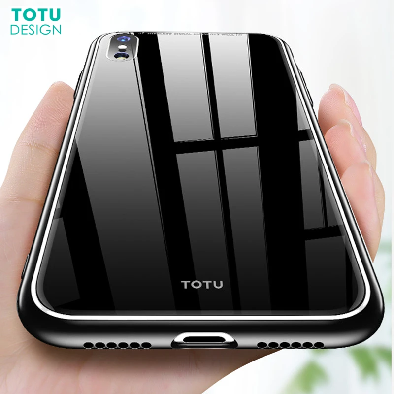 Чехол TOTU для iPhone X/XR/XS Max цветной чехол из закаленного стекла задняя крышка чехлы |