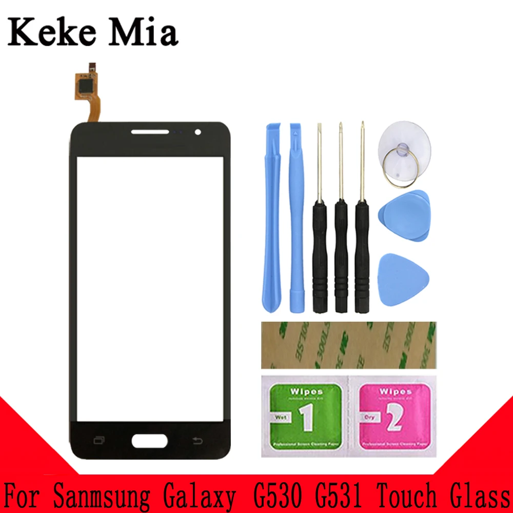 Keke Миа 5," сенсорный экран для samsung Galaxy Grand Prime G531F SM-G531F G530H G530 G531 G530 G5308 дигитайзер стеклянная панель - Цвет: Black With Tools