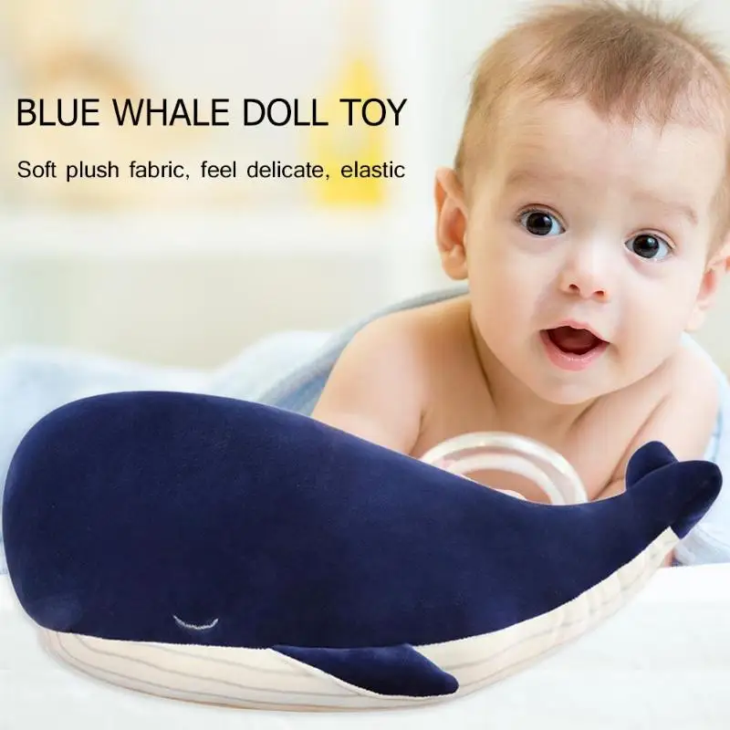 

Down Cotton Soft Cute Simulation Big Blue Whale Plush Doll Toy Children Pillow Decoration Toys for Children Gift