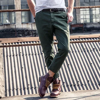

Men's Camping Climbing Travel Cropped Pants Pure Cotton Outdoor Sports Woring Cargo Overalls Male Tactics Riding Long Trousers