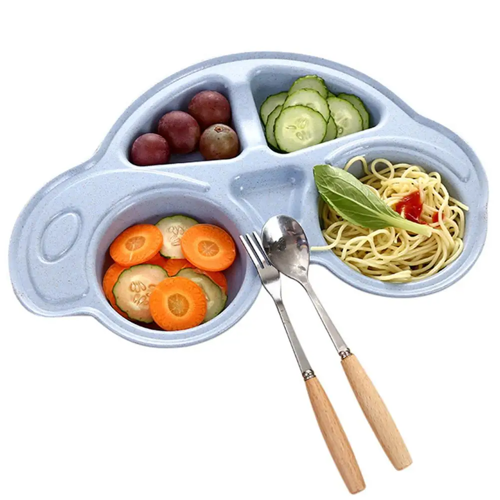 

TPFOCUS Cute Cartoon Dishes Car Shape Bowl Plate Children Baby Feeding Compartment Tableware Plate Set Simple Safety Tableware
