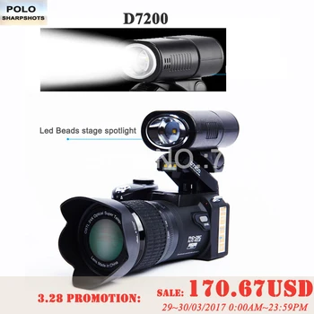 PROTAX D7200 digital cameras 33MP Professional DSLR cameras 24X Telephotos Lens & 8X Digital zoom Wide Angle Lens LED Spotlight