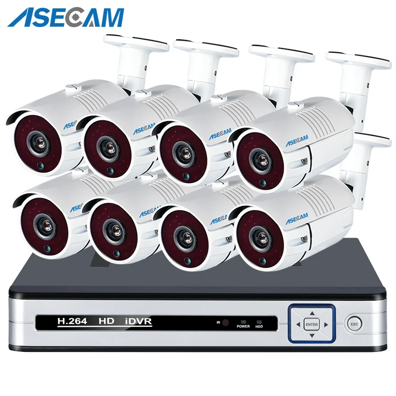 Promo Price for  Super 5MP NVR 48V POE H.265 CCTV System 4K HD Network Camera Weatherproof Vandalproof Motion Detect