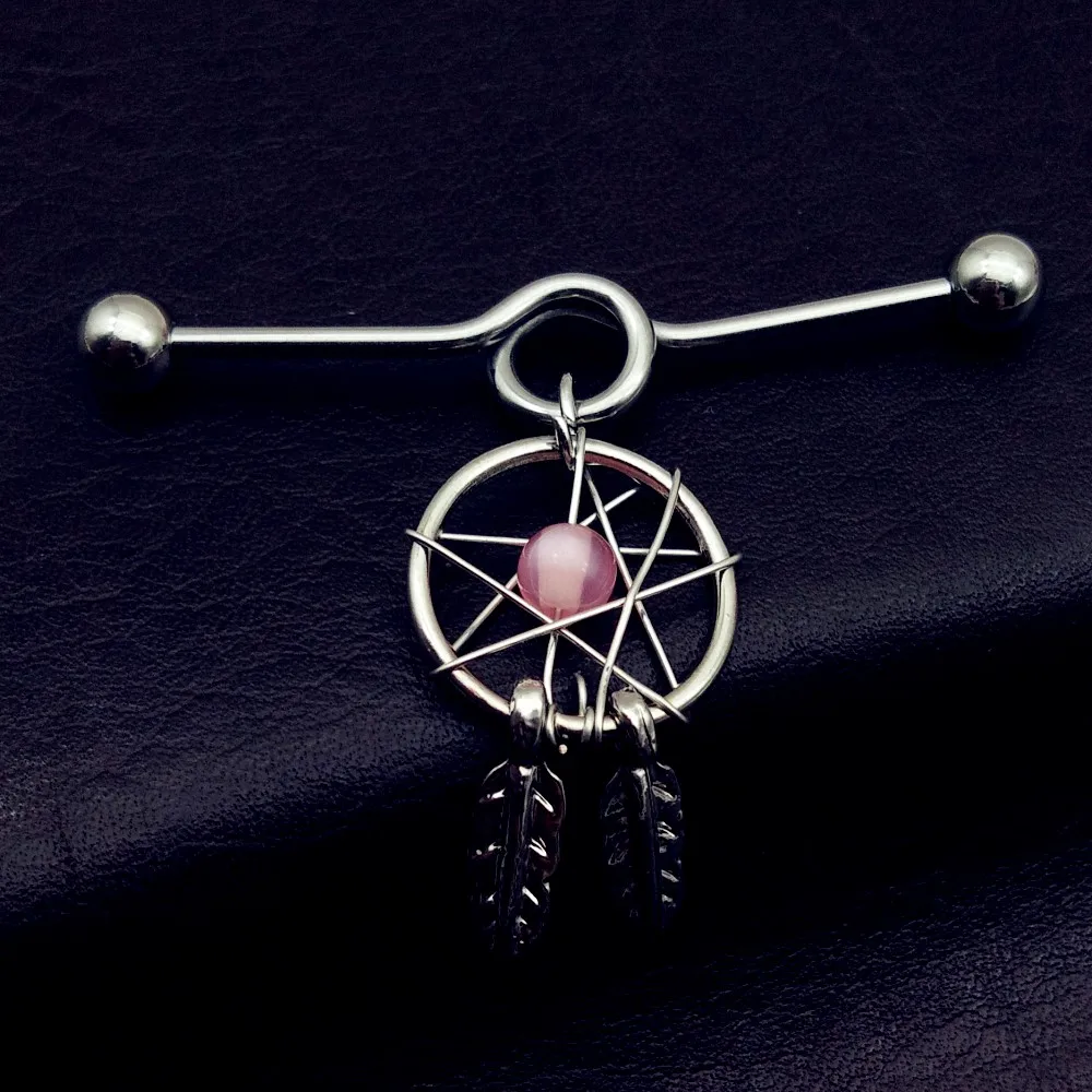 Серьги гвоздики из нержавеющей стали 316L в стиле Ловец снов|body jewelry|tragus body