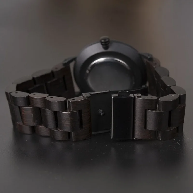 BOBO BIRD Men Watches Wooden Quartz Wristwatches Luxury Ebony wood watch band relogio masculino C-Q30