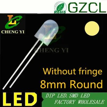 

Warm white 8mm diffused light diode 2800-3200K DIP ROUND LED 3.0-3.5V (without fringe led)