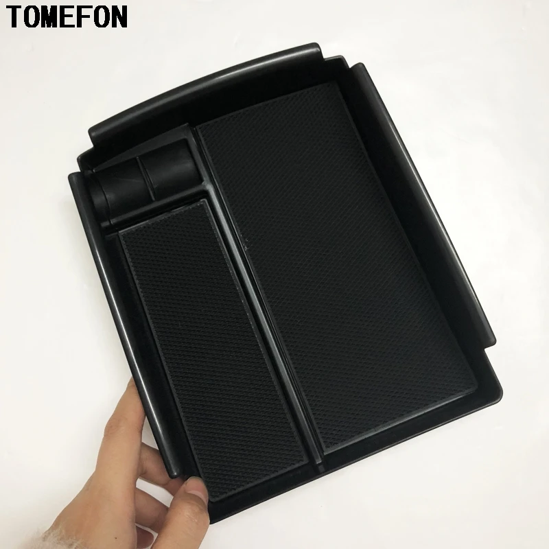 

TOMEFON For Tesla Model X 2016 2017 2018 ABS Interior Front Middle Armrest Box Container Storage Organizer Tray Box