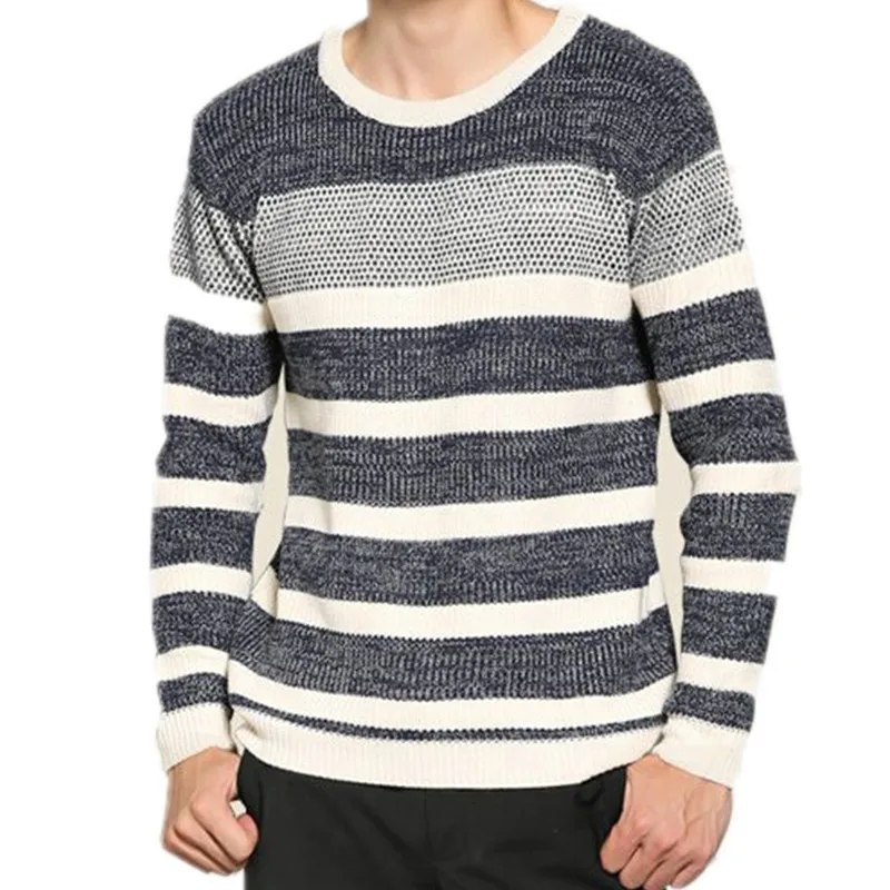 

2017 New Autumn Fashion Brand Casual Sweater O-Neck Striped Slim Fit Knitting Mens Sweaters And Pullovers Men Pullover Men