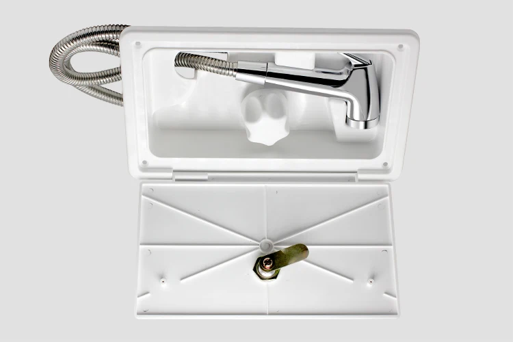 TYTXRV Wit RV Exterieur Douche Box Kit met Lock Inclusief Douchekraan