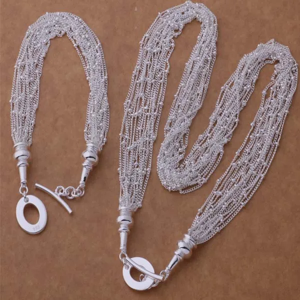 

AS277 Trendy wholesale silver Jewelry Sets Bracelet 054 + Necklace 469 /anrajeya booakfva