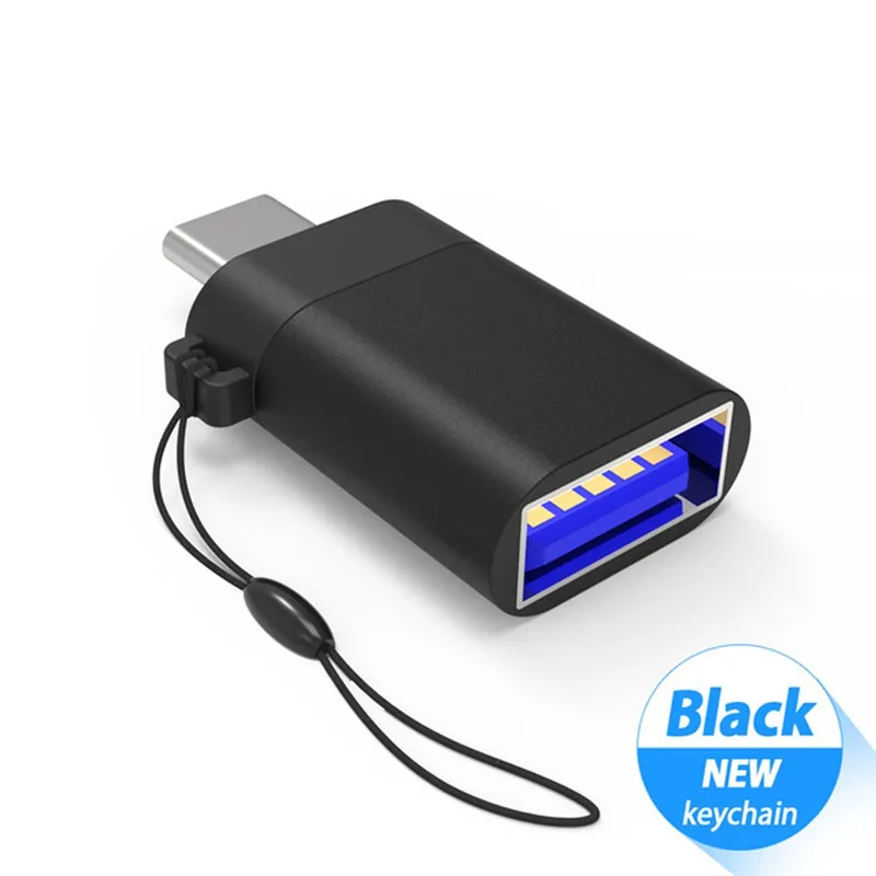 Robotsky type C USB 3,0 конвертер usb type C OTG Кабель-адаптер для samsung Galaxy S8 S9 huawei P20 - Цвет: Black with Sring