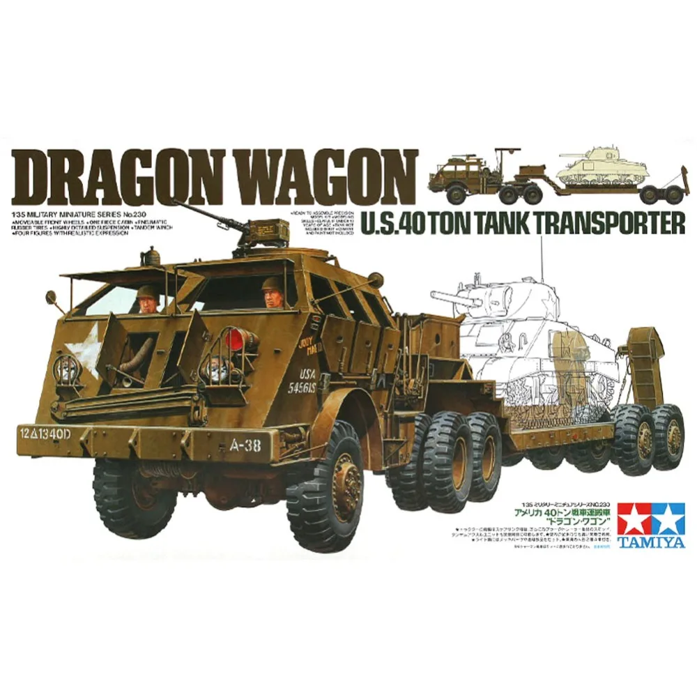 OHS Tamiya 35230 1/35 Dragon Wagon US 40 Ton Tank Transporter Assembly AFV Model Building Kits