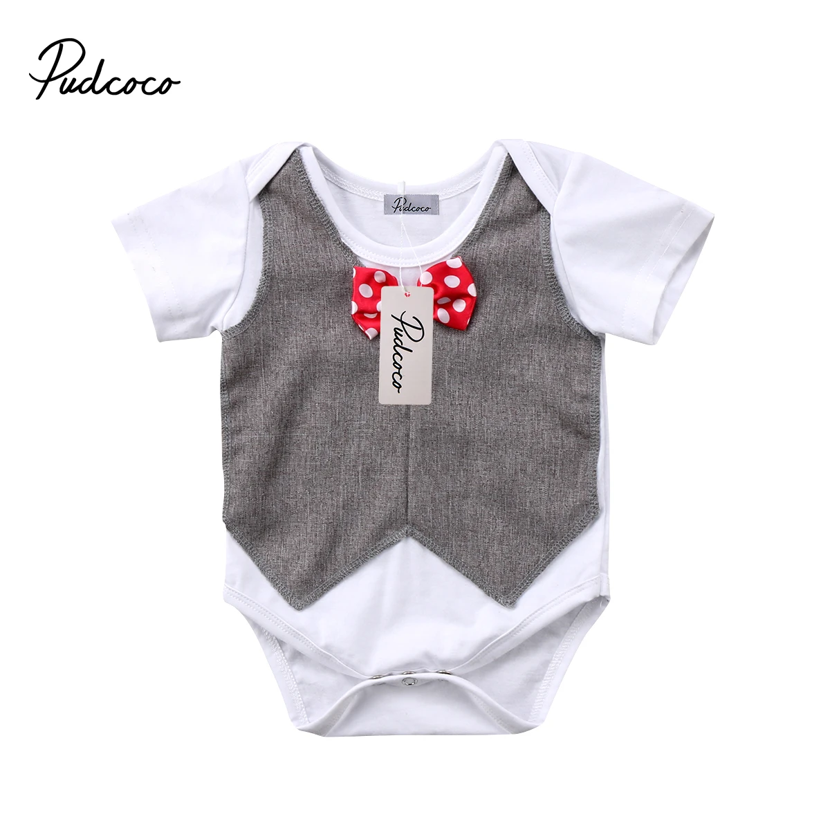 

Pudcoco Toddler Kids Baby Boy Clothes Gentleman Cotton Short Sleeve O-Neck Bodysuit Outfit 6-24Months Helen115