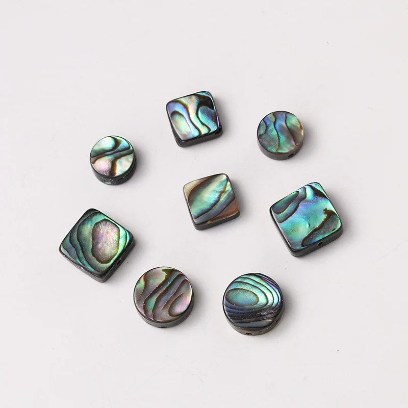 

3PCS Green Natural Shellfish Round Square Charm Bead SET DIY Jewelry A2378