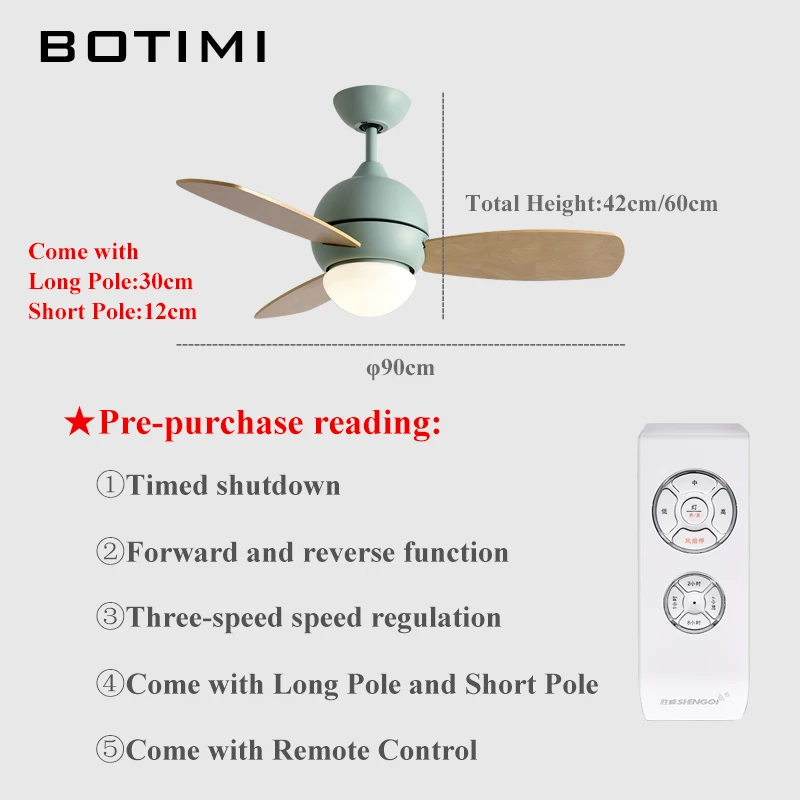 Botimi Ceiling Fan For Small House Houselet Cooling Fans Botimi Ceiling Fan For Small House Houselet Cooling Fans With Lights Restaurant Led Light 220v Ventilator In From