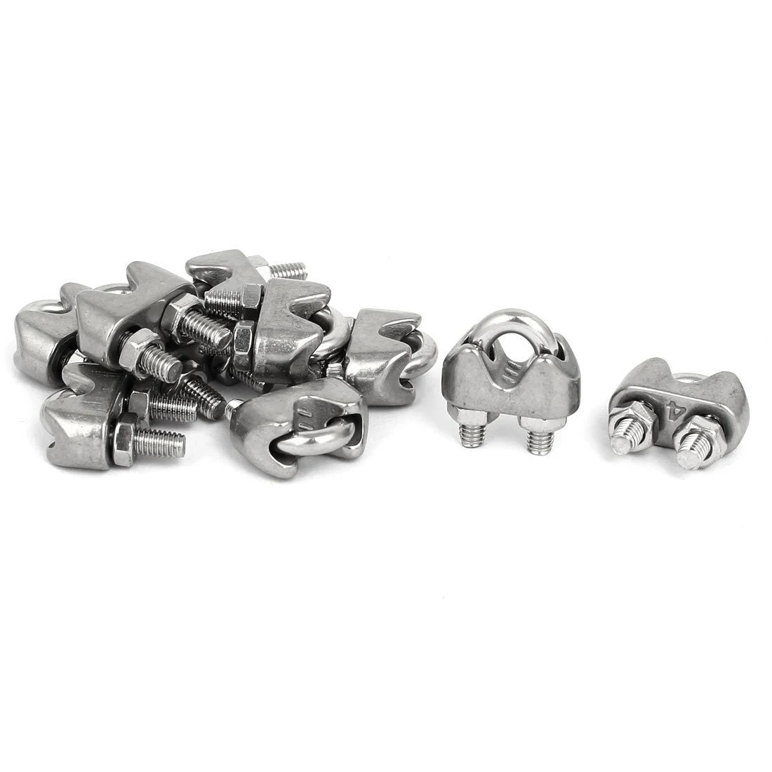 

10PCS M4 5/32 Inch 304 Stainless Steel U-Shape Bolt Saddle Clamps Cable Wire Rope Clips Cable Clip Saddle Clamp Wire Ropes