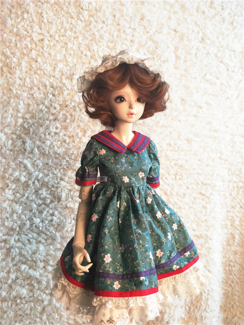 

High temperature silk wig.bjd1/3 points l bell blue brown long curl new finished spot