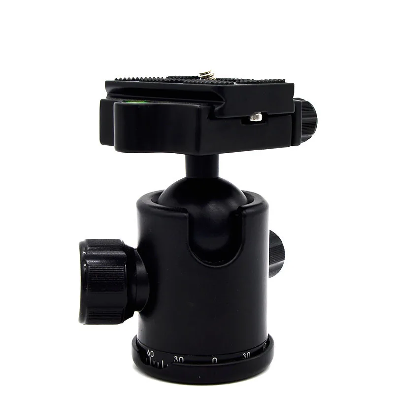 

Tripod Ball Head Aluminum Alloy Ballhead Panoramic Sliding Rail Head with 2 Built-in Spirit Levels WIF66