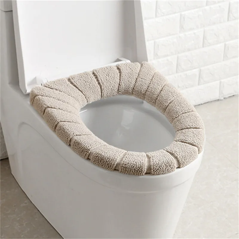 Toilet Seat Cover Soft Comfortable Washable Pattern Winter Warm Mat