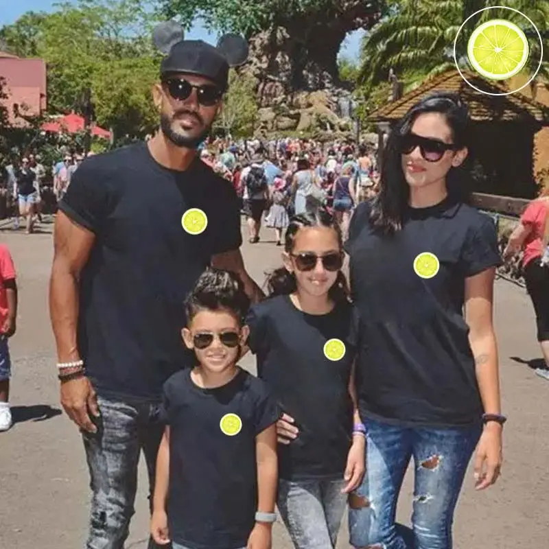 

matching family outfits father mother son daughter summer clothes for women mommy and me t shirts cotton casual lemon print kid