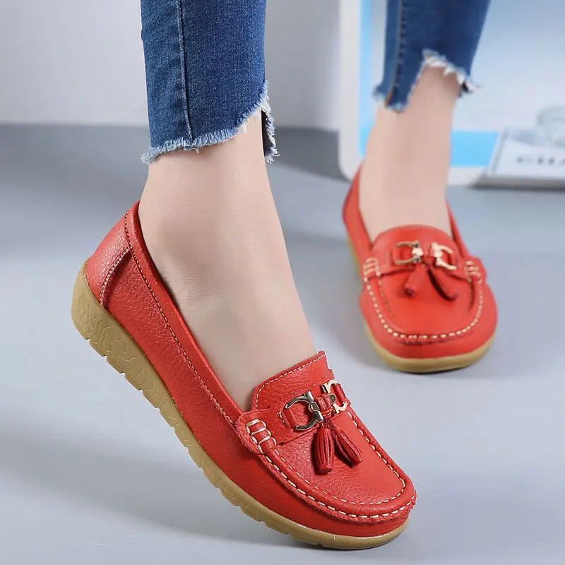 

Women shoes 2019 summer mother shoes woman flats soft bottom genuine leather ladies shoes ballet flat shoes sneakers njk98