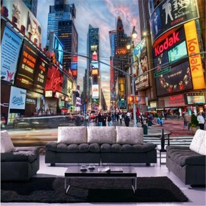 

beibehang 3d papel de paede KTV rice wine, dessert cafe personalized theme wall paper streets of New York 3d mural wallpaper