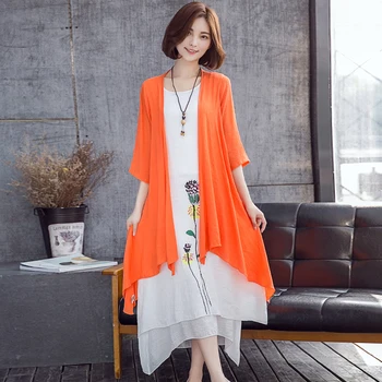 

2018 Spring and summer o-neck sleveless womens dresses plus size fat MM cotton and linen print long dress L -XXXL 191