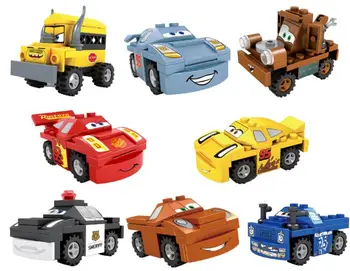 

8Pcs/Lot Animation Comic Movie Race Racing Cars Model Building Blocks Educational Bricks Toys