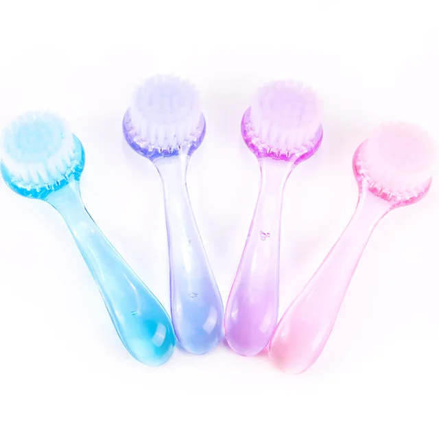 Newby 1pc Nail Art Dust Remover Powder Clean Brush Clear Plastic Newby 1pc Nail Art Dust Remover Powder Clean Brush Clear Plastic Round Head Washing Manicure