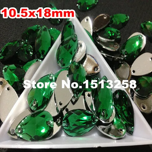 

Free Shipping 100pcs/Lot, 10.5x18mm Crystal Green Zircon Color Color sew on teardrop stones flat back resin sew on rhinestones