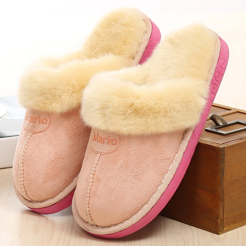 

Women Cotton Slippers Winter Warm Shoes for Women Comfortable Soft Footwear for Male Men Indoor Long Plush High Quality Slippers