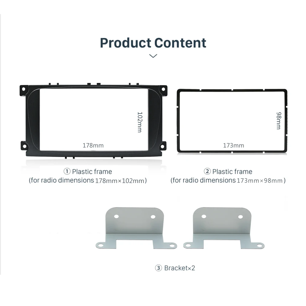 2 din автомобильное радио рамка для Ford Focus II C-Max S-Max Fusion стерео Панель Даш крепление двойной Din фасции установка комплект Ремонт рамы