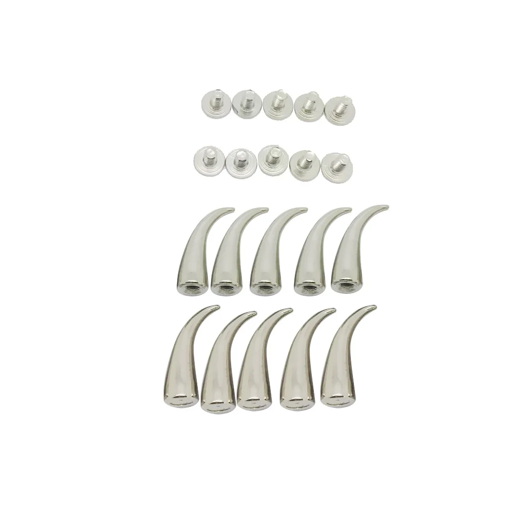 10Pcs/Sets Silver Cat Claw Studs Spikes Metal Screw Back Rivets Punk DIY Belt Bag Leathercraft Clothes Hat Shoes Decoration