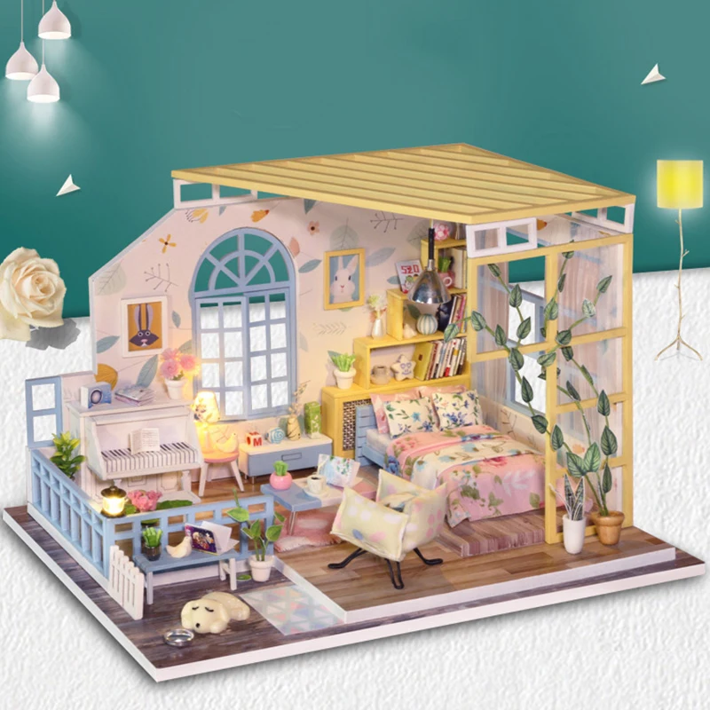 Cutebee Каса кукольный дом мебель миниатюрный кукольный домик DIY миниатюрный дом комната коробка театр игрушки для детей Каса кукольный домик S01A