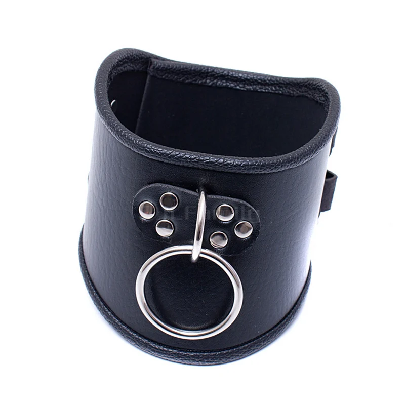 Черный кожаный BDSM Collar с выдвижной кольцо для взрослых Секс игрушки Регулируемый