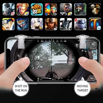 

Kuulee PUBG Shooter Controller Trigger Fire Button Game Handle Smart Phone Mobile Gaming Key L1 R1 Shooter Pubg Controller